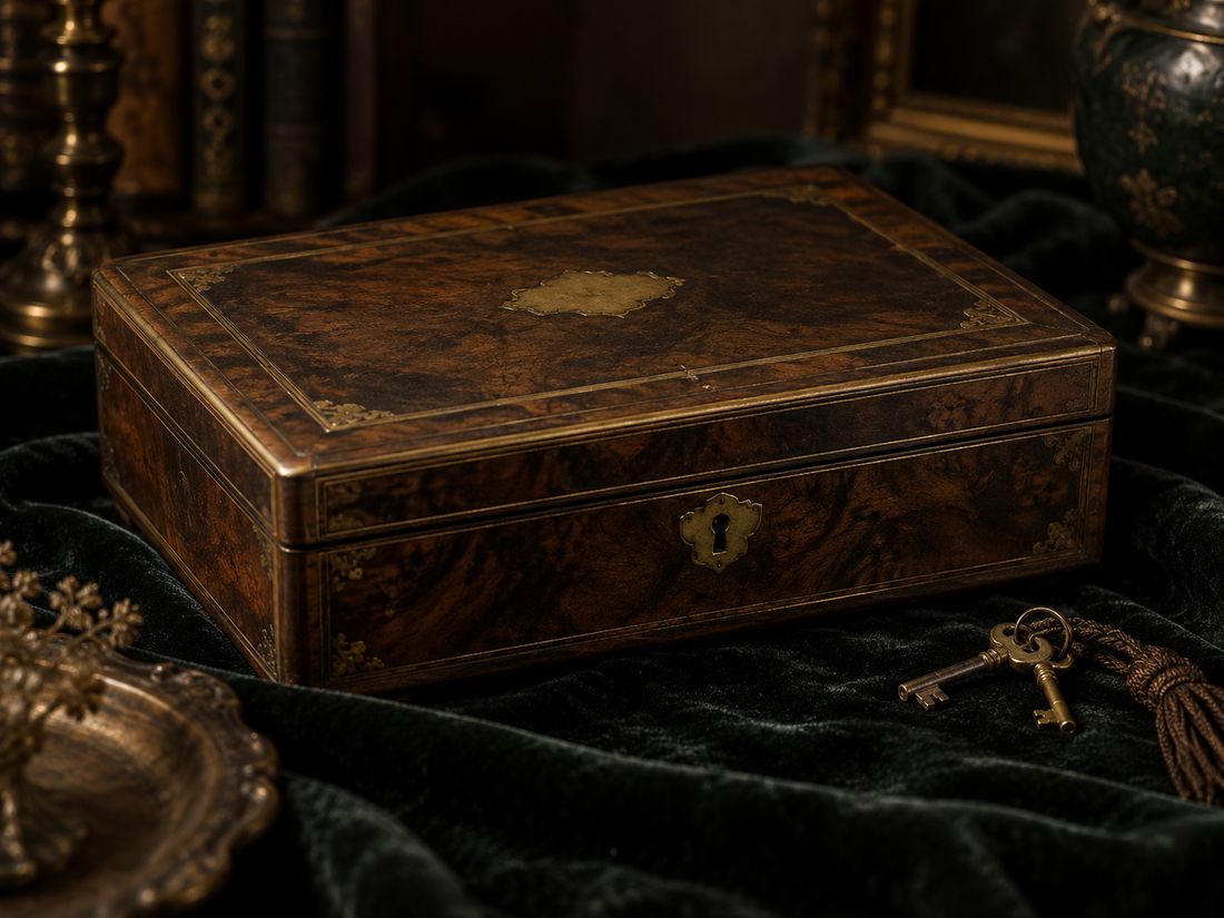 A locked antique box with old keys